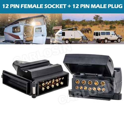 12 Pin Flat Trailer Socket Plug Set Connector Trailer Caravan Camper Adaptor AU - Picture 8 of 9