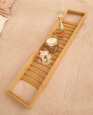 Badewannenablage  Wannenbrücke Badewannenbrett Badewannenregal Tablett Bambus