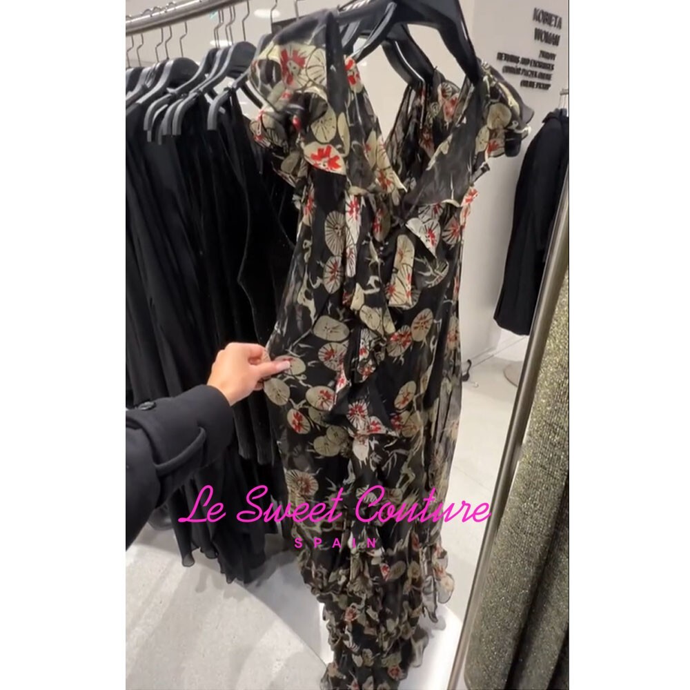 ZARA|シルクプリントワンピース KATE MOSS 高級感×限定 ZARA WOMAN NWT FW24 PRINTED MULTIPOSITION DRESS X KATE MOSS