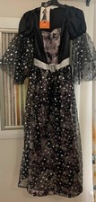 Women's black with Stars Witch Halloween Costume Dress Hat - Adult size M 8-10