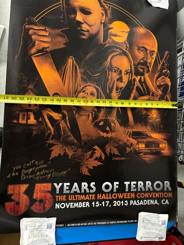 Halloween 35 Years Of Terror Convention Michael Myers Poster 2013 Signed 27x39 - Picture 21 of 21