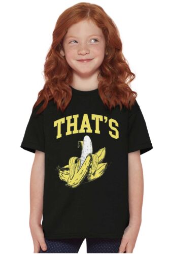 Funny Sarcastic Fruit Pun Thats Bananas Joke Youth Crewneck T Shirts Boy or Girl - Picture 3 of 7