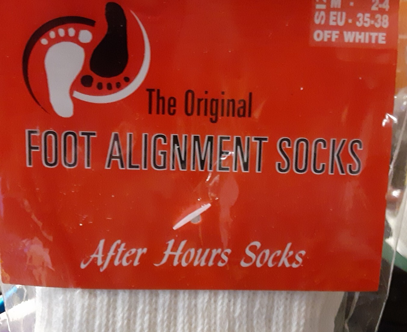 Happy Feet Socks The Original Foot Alignment Socks Size Small Off White