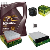 Mann Inspektionspaket 5L Mannol Diesel TDI 5W-30 FüR Renault Megane II