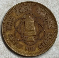 Time Zone Arcade Detroit MI Michigan Arcade Trade Pinball Token T4758
