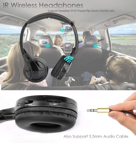 Auriculares inalámbricos infrarrojos IR Auriculares 2 canales para DVD C3R2 en el automóvil - Imagen 5 de 12