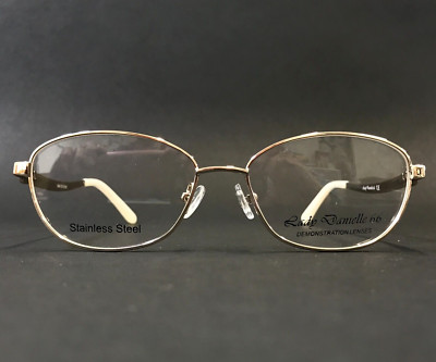 Lady Danielle Eyeglasses Frames 66 Gold Cat Eye Sparkly Crystals 52-15-138