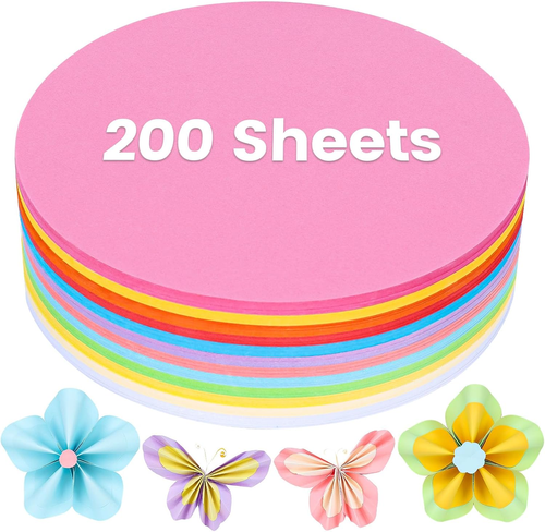 200 Sheets Colored Cardstock Paper, 6 Inches Craft Paper with Assorted Colors, f