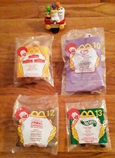 Happy Meal,5 McD's Toys,1994,'98,'99,HotWheels,Simba,Ostrich,Rhino,BirthdayTrain
