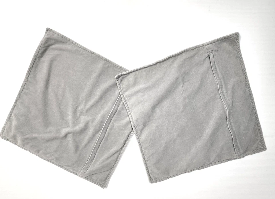 Surya Lote de 2 Fundas de Almohada Cuadradas Euro Gris 100% Algodón Talla 20x20 Foto 2 de 3