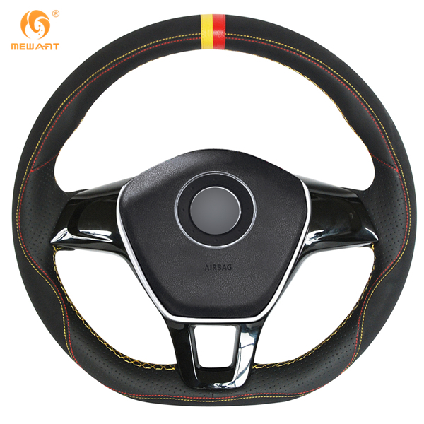 Black Suede Leather wheel Cover for VW Golf 7 MK7 Polo Passat B8 Tiguan