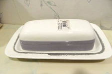NEW Noritake AMBIENCE VIOLET Covered Butter Tray - NEW IN BOX & RARE