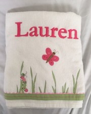 Pottery Barn Kids Bath Butterfly Caterpillar Bath Towel No Longer Available NWOT