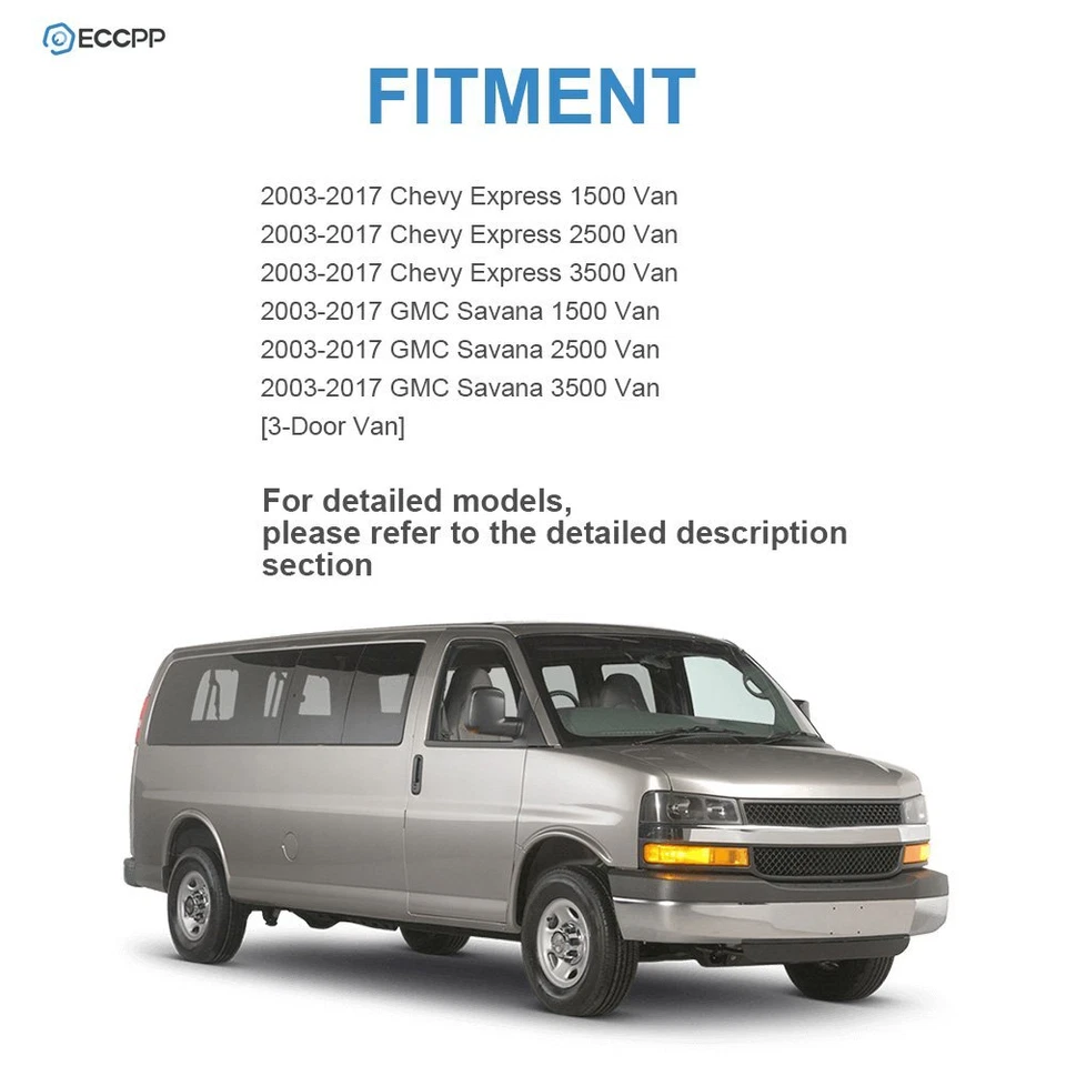 Espejo retrovisor manual lado pasajero para 03-17 Chevy Express Savana negro liso Foto 3 de 4