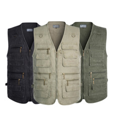 Men's Sleeveless Jackets Safari Fishing Casual Mesh Gilets Multi Pockets Vest