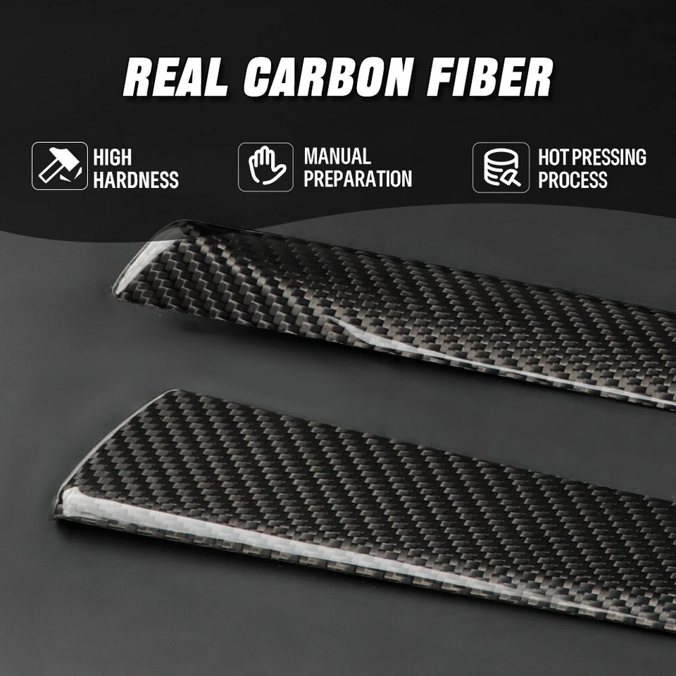 6pcs Dry Carbon Fiber Inner Door Panel Trim Cover Fit For Tesla Model S 2021+ - Image 2 of 4