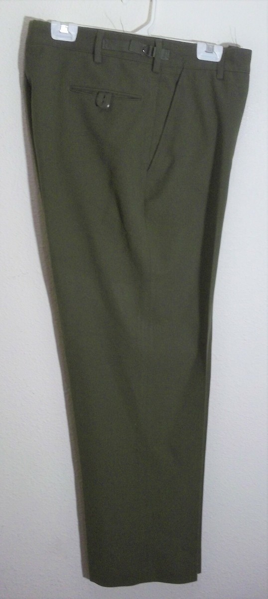 green wool dress pants Men's 100% Wool Slim Fit Flat Front Dress Pant in Hunter Green, 38 / Hunter