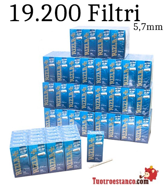 8 Filtri Rizla di 5,7mm (160 Scatole) - 19.200 Filtri