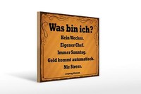 Holzschild Spruch 40X30 Cm Was Bin Ich Kein Wecker Holz Deko Schild
