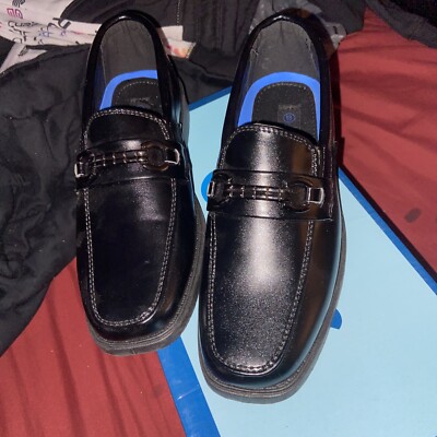 Boys Josmo Slip on Dress Shoes with Metal Accent Black Size 13