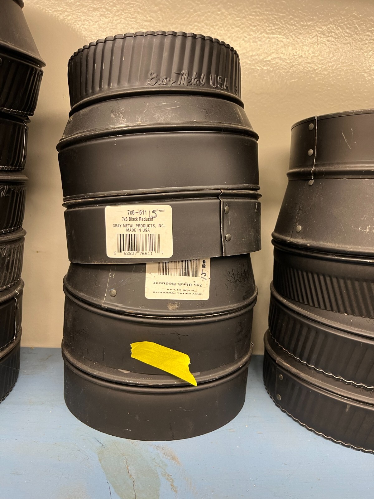 Imperial Gray Metal Products Imperial Reducer 7" x 6" Crimped Black