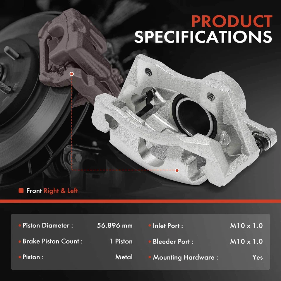 2 件前左右制动卡钳带支架适用于捷豹 X 型 02-08 1 活塞 — 第 2/4 张图片