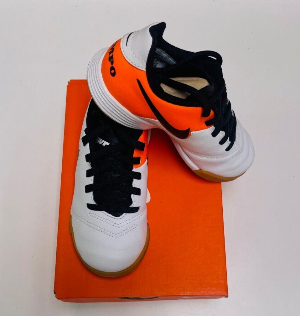 Nike Jr. Legend 7 Academy Indoor Kids Soccer Shoes White-Crimson