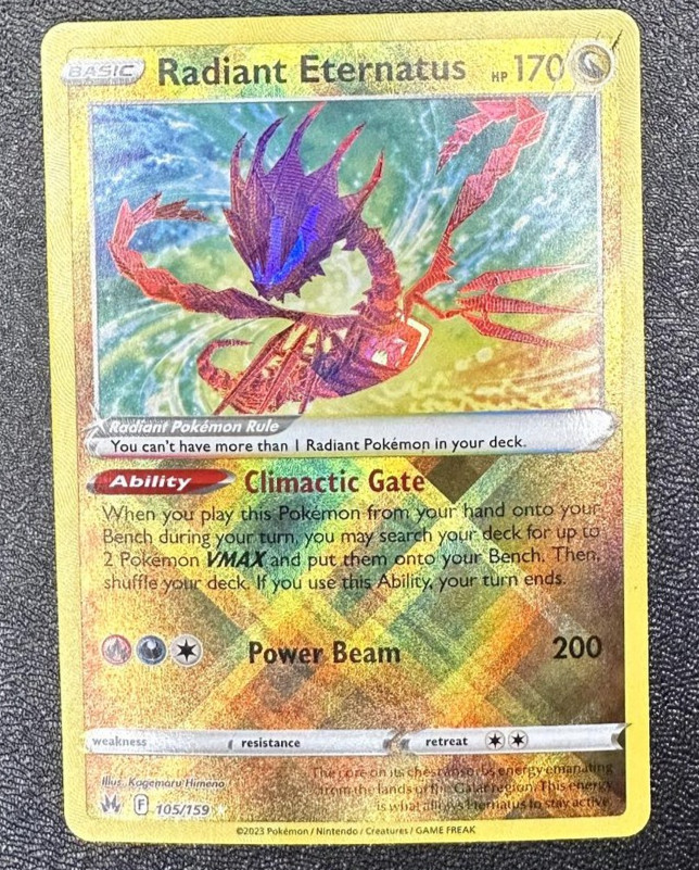 Radiant Eternatus 105/159 Radiant Rare Crown Zenith Pokemon Near Mint