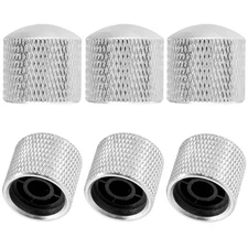 Biaungdo 6 Pcs Electric Guitar Knobs, Silver Guitar Speed Control Knobs Domed...