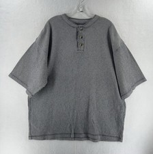 Anchor Blue Henley Shirt Gray Strips Men’s XL Vintage Made In USA Rare