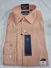 Original Penguin Men's Dress Shirt Size 15.5 34/35 Coral Stretch New 43
