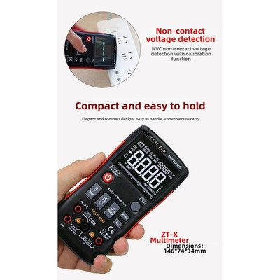 ZT-X Multimeter 9999 Count Auto Ranging True RMS Voltage Current Meter