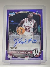 JOHN BLACKWELL 2025-26 BOWMAN CHROME U 1ST PURPLE REFRACTOR AUTO /250 Q3882