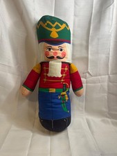Vintage Alagold USA Christmas Nutcracker Stand Alone Plush Decor Holiday 17"
