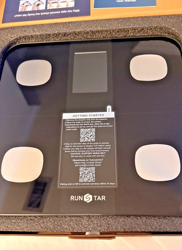 Báscula inteligente Runstar para peso corporal y porcentaje de grasa, digital de alta precisión Foto 4 de 4