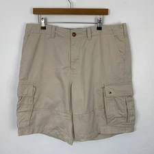 Tommy Hilfiger Cargo Short Men’s 36 W37 L10 Beige Cotton Utility Combat Casual