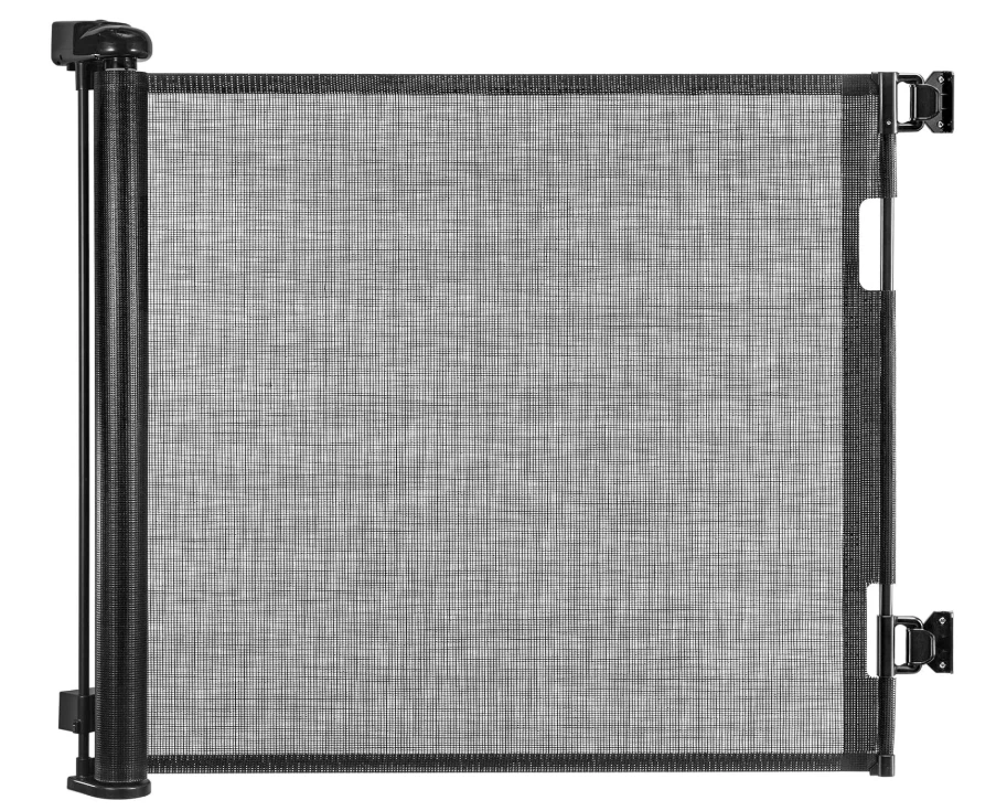 Retractable Safety Guard Baby Folding Pet Gate Toddler Stair Gate, 140cm Black