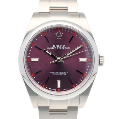 ROLEX Oyster perpetual Watches 114300 Stainless Steel Red Grape Dial used