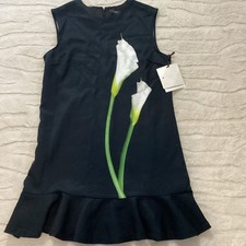 Victoria Beckham Target Calla Lily Dress Womens L Black Ruffle Peplum Hem