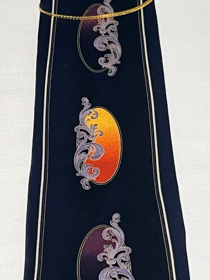 Corbata de seda para hombre Giorgio Brutini Collezione 58 1/2 pulgadas azul marino (L:T3) Foto 2 de 4