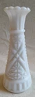 Vintage 1970s Anchor Hocking 6" White Milk Glass Stars and Bars Flower Bud Vase