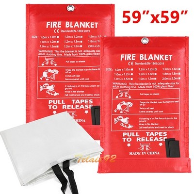 2X Large Fire Blanket Fireproof For Home Kitchen Office Caravan Emergency Safety