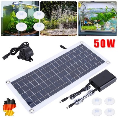 Solar Panel Powered 50W 800L/H DC 12V Garden Pond Decor Solar Water Pump Kits DE