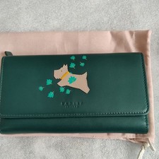 RADLEY DARK GREEN BIFOLD PURSE / WALLET APPROX 17cms