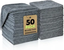 Microfiber Cleaning Cloths Bulk-50 Pack, Gray 50Pack Grey, Grey 