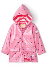 Hatley NEW w/TAGS Girl's Size 2 Raincoat Pink Glitter Purple Hearts