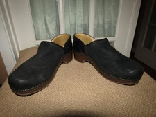 Dansko Black Suede  Leather Clogs Women's size 40 US 9.5