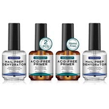 Morovan Nail Prep Dehydrator and Primer, Natural 4 PCS &... 