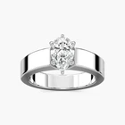 1.25 Ct D Color VVS1+Pear Cut Moissanite Diamond Solitaire Silver Ring Size 7
