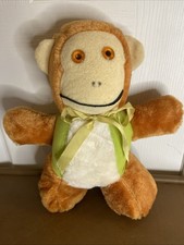 Vintage Monkey Stuffed Animal Plush 11 Rare Find In Very Good Condition
